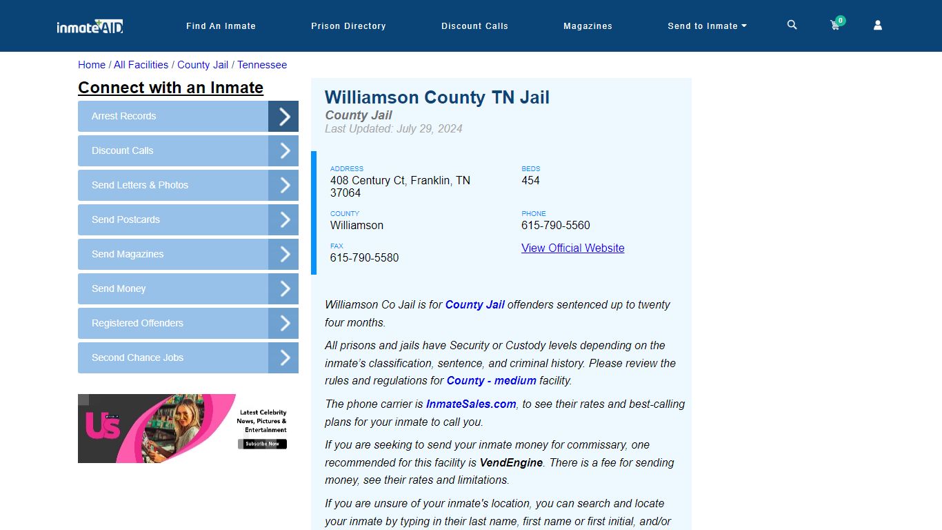 Williamson County TN Jail - Inmate Locator